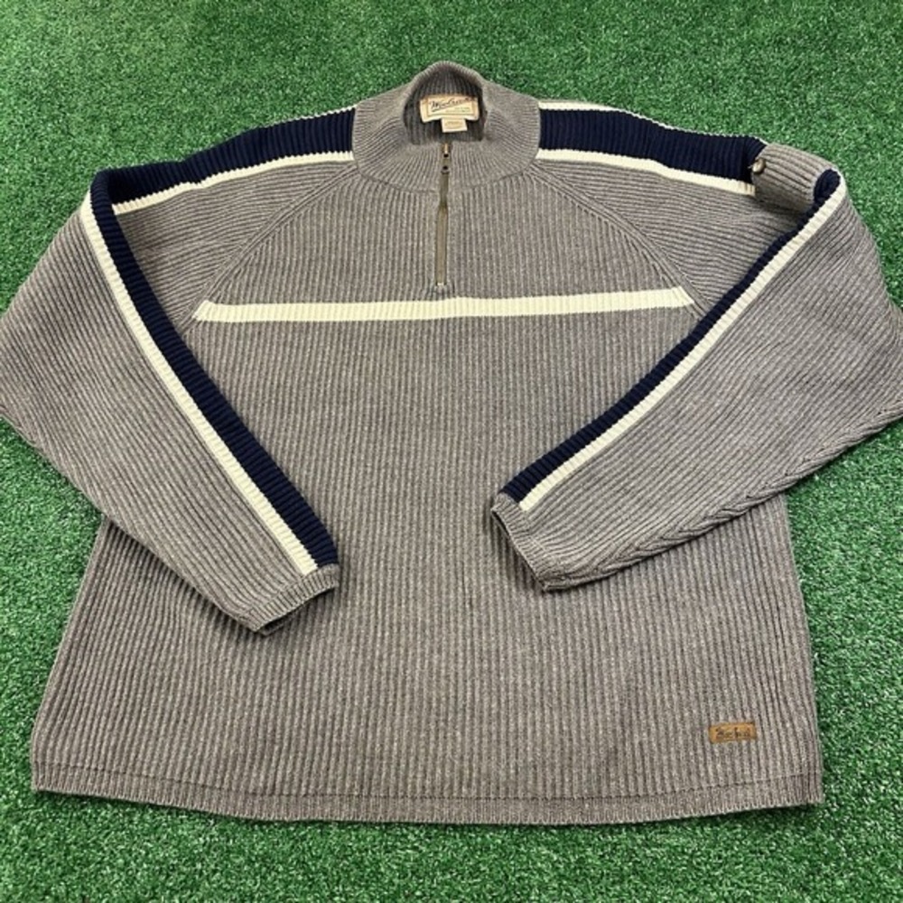 Woolrich‎ Sweater Mens Extra Large Gray Knit Sweatshirt 1/4 Zip Outdoor Comfort